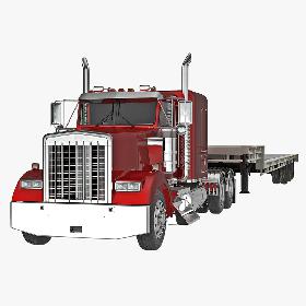 Truck and Single Drop Tri Axle Trailer